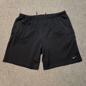 Vtg Nike Fit Dry Mens Black Mesh Athletic Training Shorts Large Basketball